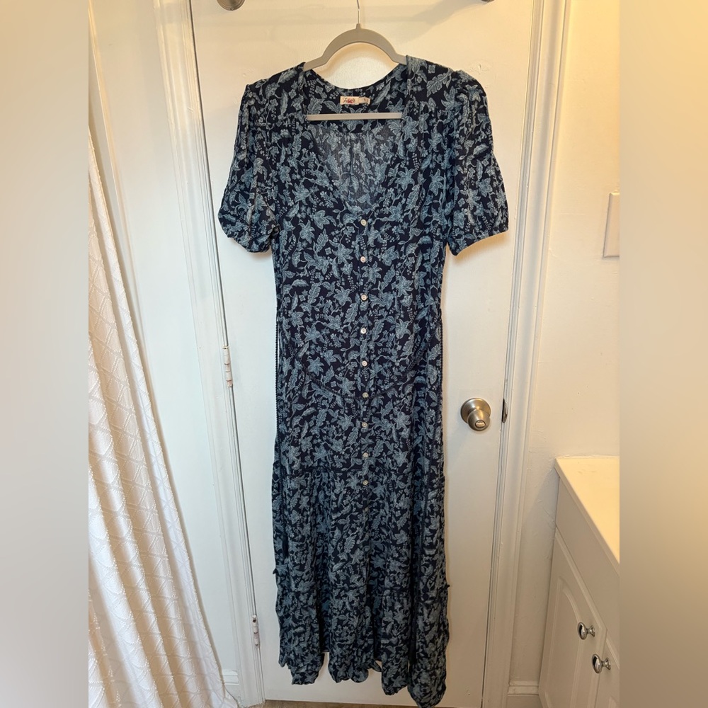 Faherty Blue Floral Maxi Dress